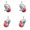 Service Caster 3.5 Inch Red Polyurethane Swivel 3/8 Inch Threaded Stem Caster Brake SCC, 2PK TS20S3514-PPUB-RED-TLB-381615-2-S-2 - alternate 2
